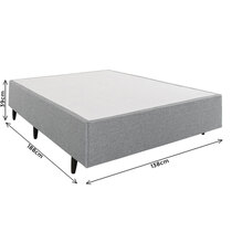 Base para Cama Box Casal Herval Meditare 138x188x39cm – Cinza