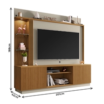 Estante Home para TV até 65’’ 2m 2 Portas 3 Prateleiras  Bechara Atlanta