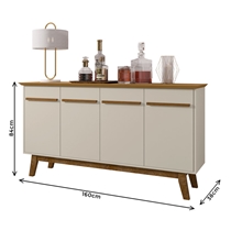 Buffet 4 Portas 160cm Bechara Opala