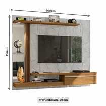 Painel para TV até 55 Polegadas 1,6m com Espelho Bechara Denver