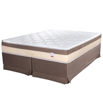 Cama Box King Cristalflex New Confort 193x203x65cm Molas Ensacadas - Branco/Marrom