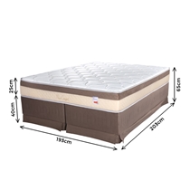 Cama Box King Cristalflex New Confort 193x203x65cm Molas Ensacadas - Branco/Marrom