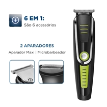 Aparador de Pelos Mondial Super Groom BG-04 6W 6 em 1 Preto - Bivolt