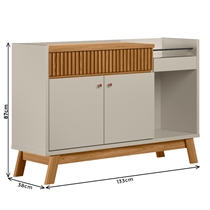 Buffet 2 Portas 1 Gaveta 1 Nicho 133cm Linea Brasil Lucca