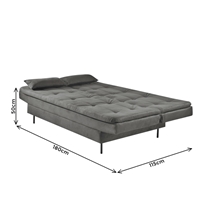 Sofá-Cama 3 Lugares 1,8m Veludo Denken Flip