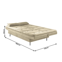 Sofá-Cama 3 Lugares 1,8m Veludo Denken Flip