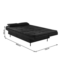 Sofá-Cama 3 Lugares 1,8m Veludo Denken Flip