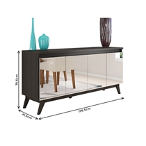 Buffet 4 Portas Espelhadas 156cm Viero Glamour