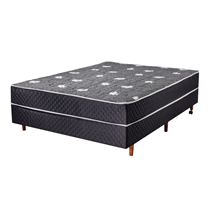 Cama Box Conjugada Casal Cristalflex AG80 138x188x43cm - Preto