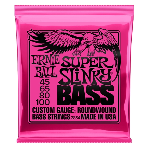 Encordoamento Para Baixo 4 Cordas Níquel Ernie Ball Super Slinky 045-100