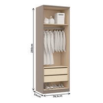 Guarda-Roupa Modulado 2 Portas 2 Gavetas Castro Elegance