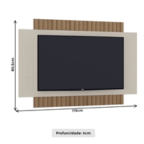 Rack com Painel para TV até 50 Polegadas 119cm com 1 Porta 1 Nicho Atualle Malaga