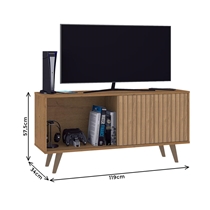 Rack com Painel para TV até 50 Polegadas 119cm com 1 Porta 1 Nicho Atualle Malaga