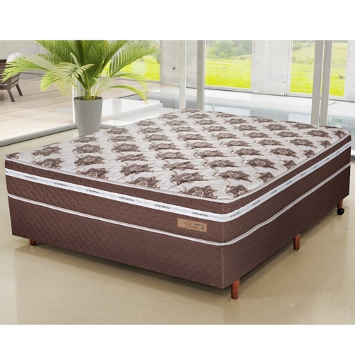 Cama Box Casal Cristalflex Charm 138x188x61cm Molas Ensacadas - Marrom