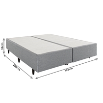 Base para Cama Box King Herval Meditare 193x203x39cm - Cinza