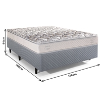 Cama Box Casal Herval C1604 138x188x64cm Espuma - Branco/Cinza