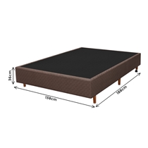 Base para Cama Box Casal Cristalflex Quadriculado Poliéster 138x188x36cm - Marrom