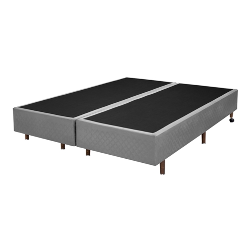 Base para Cama Box King Cristalflex Quadriculado Camurça 192x203x36cm - Cinza