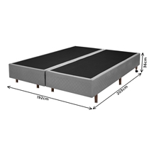 Base para Cama Box King Cristalflex Quadriculado Camurça 192x203x36cm - Cinza