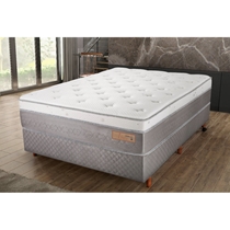 Cama Box Casal Cristalflex Ibiza 138cmx188cmx71cm Molas Ensacadas - Cinza Chumbo