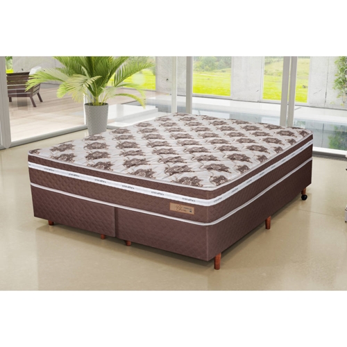 Cama Box Queen Cristalflex Charm 158X198X61 Molas Ensacadas - Marrom