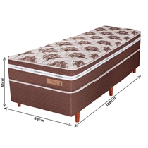 Cama Box Solteiro Molas Ensacadas Cristalflex Charm 88x188x61cm - Marrom