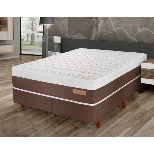 Cama Box King Cristalflex Cadiz 193x203x61cm Molas Ensacadas - Marrom