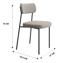 Cadeira Pés de Aço Carbono Veludo Móveis Belo Mila