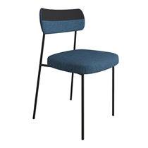 Conjunto Mesa de Jantar Seriema e 6 Cadeiras Milla Fitmobel - Preto/Nature/Azul