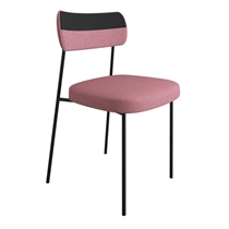 Conjunto Mesa de Jantar Seriema e 6 Cadeiras Milla Fitmobel - Preto/Rosa