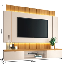 Estante Home para TV 55 Polegadas 1,8m com LED HB Móveis Illusion 1.8