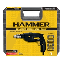 Furadeira de Impacto Hammer FI1000K 1 Velocidade 500W com Maleta