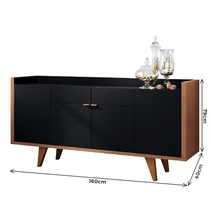 Buffet 4 Portas 2 Gavetas 160cm HB Móveis Melodia