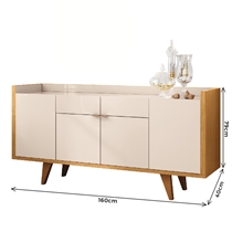 Buffet 4 Portas 2 Gavetas 160cm HB Móveis Melodia