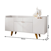 Buffet 4 Portas 2 Gavetas 160cm HB Móveis Melodia