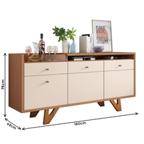 Buffet 2 Portas 2 Gavetas 160cm HB Móveis Sollare