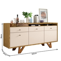 Buffet 2 Portas 2 Gavetas 160cm HB Móveis Sollare