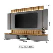 Estante Home para TV 70 Polegadas 2,2m com LED HB Móveis Illusion 2.2