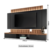 Estante Home para TV 70 Polegadas 2,2m com LED HB Móveis Illusion 2.2