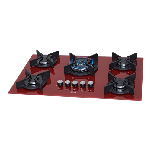 Cooktop 5 Bocas a Gás Fischer TC Infinity Tripla Chama Vermelho Rouge - Bivolt