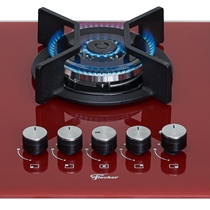 Cooktop 5 Bocas a Gás Fischer TC Infinity Tripla Chama Vermelho Rouge - Bivolt