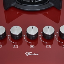 Cooktop 5 Bocas a Gás Fischer TC Infinity Tripla Chama Vermelho Rouge - Bivolt