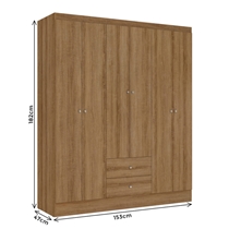 Guarda-Roupa Casal 6 Portas 2 Gavetas THB Astro