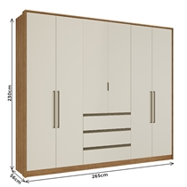 Guarda-Roupa Casal 6 Portas 3 Gavetas THB Veneza