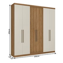 Guarda-Roupa Casal 6 Portas 2 Gavetas THB Presence