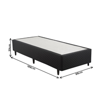 Base para Cama Box Solteiro Herval Idea Poliéster 88x188x39cm - Preto