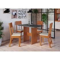 Conjunto Mesa de Jantar e 4 Cadeiras Karla Indekes