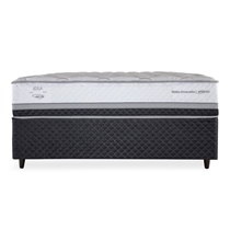 Cama Box Casal Herval C1634 138x188x67cm Molas Ensacadas - Branco/Preto