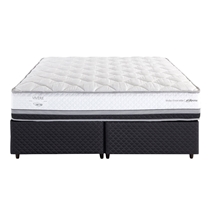 Cama Box Queen Herval C1634 158x198x67cm Molas Ensacadas - Branco/Preto