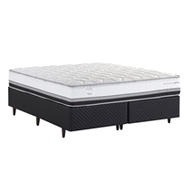 Cama Box Queen Herval C1634 158x198x67cm Molas Ensacadas - Branco/Preto